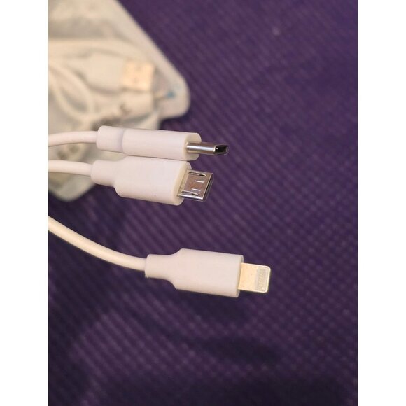 3 pcs Multi USB Charger Cable 3 in 1 Charging Cord Lightning Type C Micro Ends - Picture 4 of 4